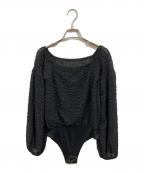Rosarymoonロザリームーン）の古着「オフショルダーシアーレオタード」｜ブラック