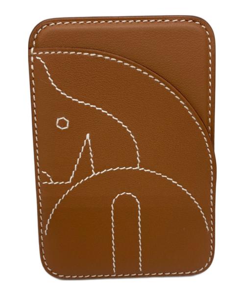 HERMES（エルメス）HERMES (エルメス) カードケース 《MagSafe》 エマン “シュヴァル” ゴールドの古着・服飾アイテム