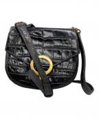 Sandroサンドロ）の古着「スウェード切替型押しショルダーバッグ」｜ブラック