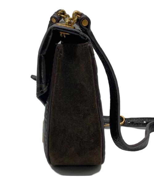 Sandro（サンドロ）Sandro (サンドロ) スウェード切替型押しショルダーバッグ ブラックの古着・服飾アイテム