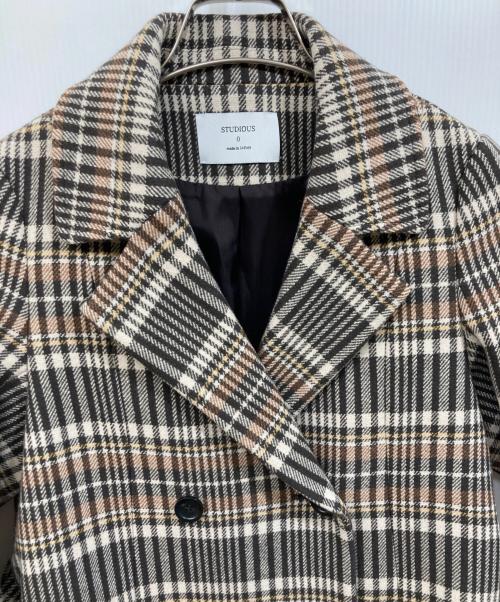 STUDIOUS（ステュディオス）STUDIOUS (ステュディオス) ダブルブレストコート ブラウン サイズ:	SIZE 0の古着・服飾アイテム