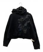 Y'sワイズ）の古着「クロップドパーカー」｜ブラック