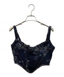 FETICO×STUDIOUS（フェティコ×ステュディオス）の古着「別注ROSE DENIM BUSTIER」｜ネイビー