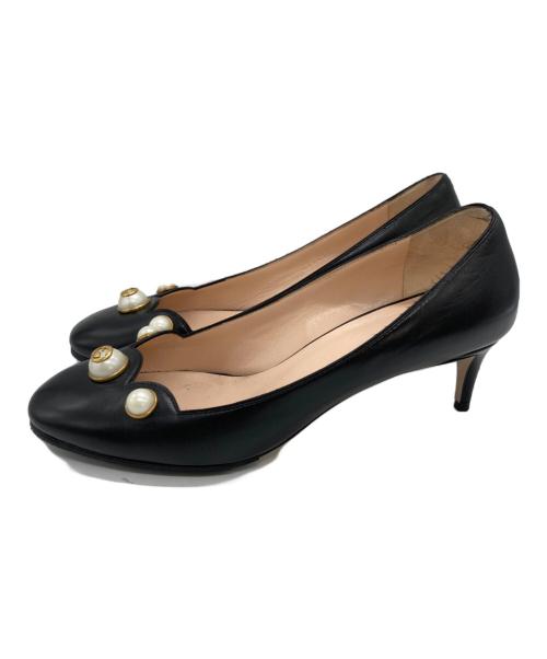 GUCCI（グッチ）GUCCI (グッチ) GGパールパンプス ブラック サイズ:	SIZE 36 1/2の古着・服飾アイテム