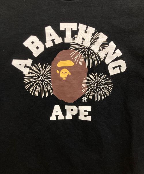 A BATHING APE（ア ベイシング エイプ）A BATHING APE (ア ベイシング エイプ) FIREWORK COLLEGE TEE ブラック サイズ:Mの古着・服飾アイテム