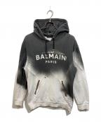 BALMAINバルマン）の古着「グラデーションフロントロゴサイドジッププルオーバーパーカー」｜グレー