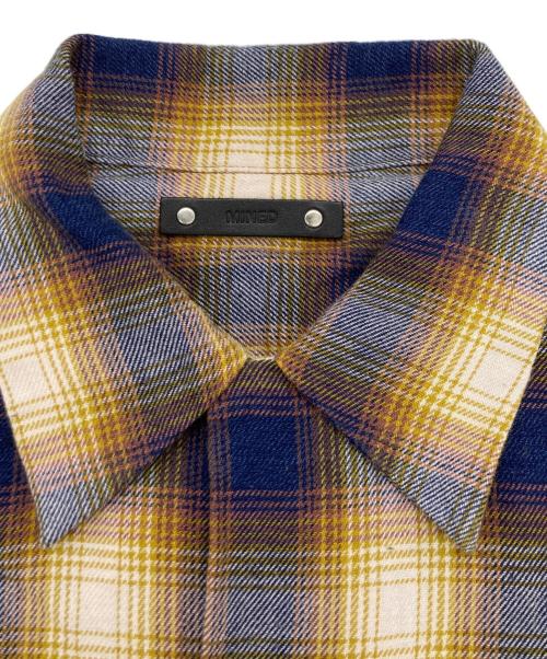 MINEDENIM（マインデニム）MINEDENIM (マインデニム) オンブレチェックオープンカラーシャツ ブラウン サイズ:2の古着・服飾アイテム