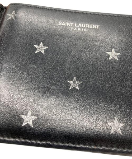 Saint Laurent Paris（サンローランパリ）Saint Laurent Paris (サンローランパリ) マネークリップ付き2つ折り財布 ブラックの古着・服飾アイテム
