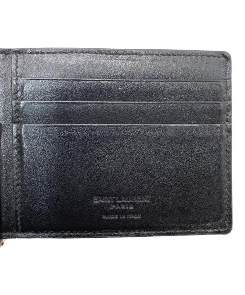 Saint Laurent Paris（サンローランパリ）Saint Laurent Paris (サンローランパリ) マネークリップ付き2つ折り財布 ブラックの古着・服飾アイテム
