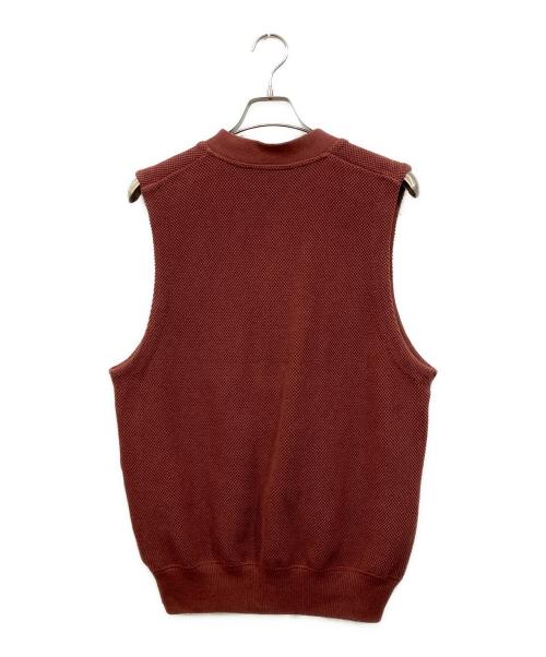 creperie（クレプリ）creperie (クレプリ) Moss Stitch V/N Vest レッド サイズ:SIZE 2の古着・服飾アイテム