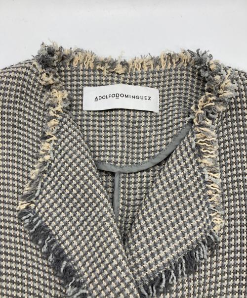 ADOLFO DOMINGUEZ（アドルフォ ドミンゲス）ADOLFO DOMINGUEZ (アドルフォ ドミンゲス) ツイードジャケット グレー サイズ:	SIZE 36の古着・服飾アイテム