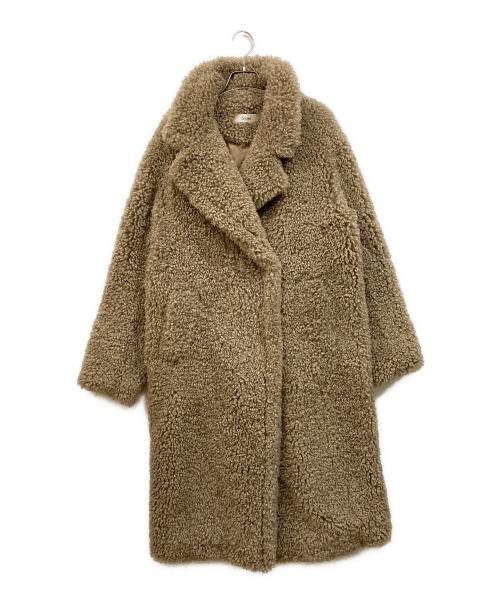 anuke（アンヌーク）anuke (アンヌーク) Ecofur Over Coat /エコファーオーバーコート ブラウン サイズ:38の古着・服飾アイテム