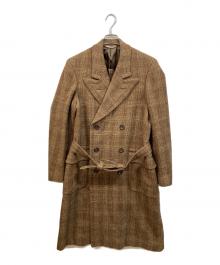 Paul Smith COLLECTION（ポールスミス コレクション）の古着「チェックダブルブレストコート」｜ブラウン