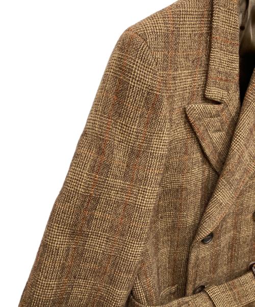 Paul Smith COLLECTION（ポールスミス コレクション）Paul Smith COLLECTION (ポールスミス コレクション) チェックダブルブレストコート ブラウン サイズ:SIZE Lの古着・服飾アイテム