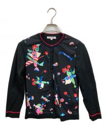LEONARD SPORT（レオナール スポーツ）の古着「花柄カーディガン」｜ブラック