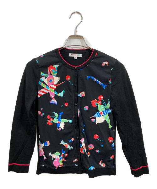 LEONARD SPORT（レオナール スポーツ）LEONARD SPORT (レオナール スポーツ) 花柄カーディガン ブラック サイズ:	SIZE 38の古着・服飾アイテム