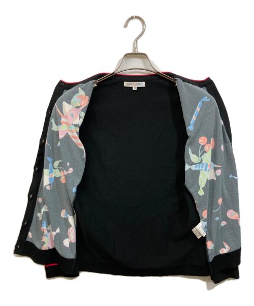 LEONARD SPORT（レオナール スポーツ）LEONARD SPORT (レオナール スポーツ) 花柄カーディガン ブラック サイズ:	SIZE 38の古着・服飾アイテム