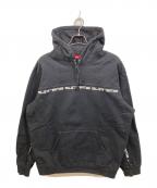 SUPREMEシュプリーム）の古着「Text Stripe Hooded Sweat shirt」｜ブラック