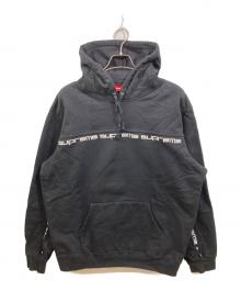 SUPREME（シュプリーム）の古着「Text Stripe Hooded Sweat shirt」｜ブラック