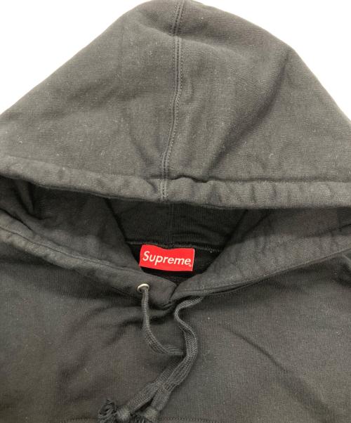 SUPREME（シュプリーム）Supreme (シュプリーム) Text Stripe Hooded Sweat shirt ブラック サイズ:SIZE XLの古着・服飾アイテム