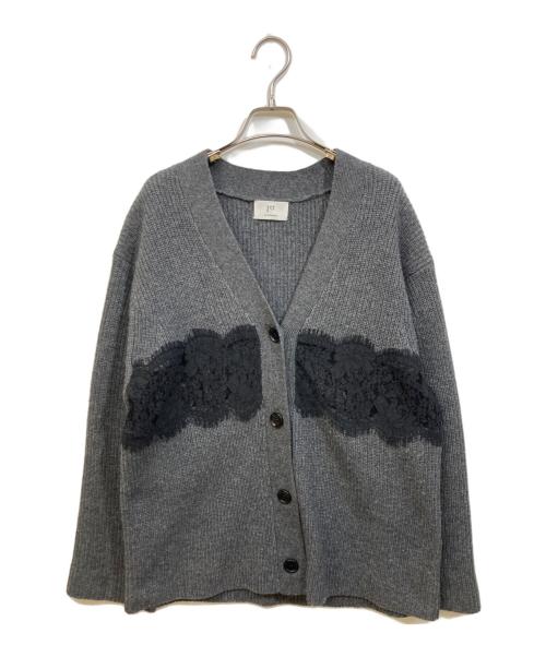 1er Arrondissement（プルミエ アロンディスモン）1er Arrondissement (プルミエ アロンディスモン) レース畦カーディガン グレー サイズ:実寸をご確認くださいの古着・服飾アイテム