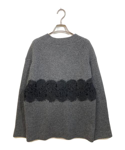 1er Arrondissement（プルミエ アロンディスモン）1er Arrondissement (プルミエ アロンディスモン) レース畦カーディガン グレー サイズ:実寸をご確認くださいの古着・服飾アイテム