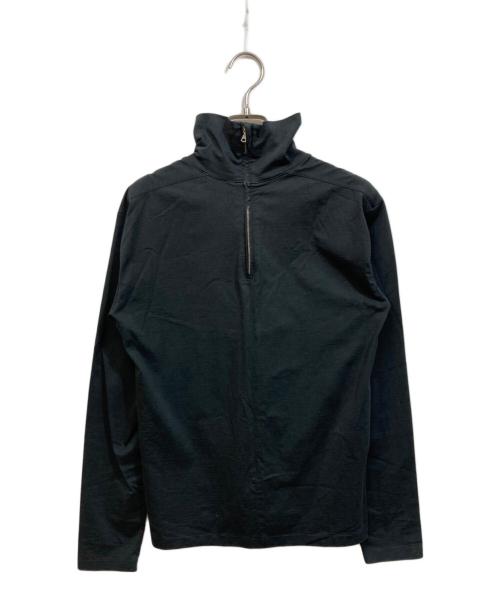 AURALEE（オーラリー）AURALEE (オーラリー) ORGANIC COTTON COMPACT JERSEY HALF ZIP HI NECK L/S TEE ブラック サイズ:	SIZE 0の古着・服飾アイテム