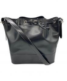 COMME des GARCONS COMME des GARCONS（コムデギャルソン コムデギャルソン）の古着「レザー巾着ショルダーバッグ」｜ブラック