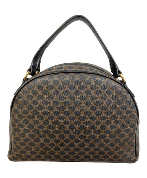 CELINE（セリーヌ）CELINE (セリーヌ) マカダム柄ハーフムーンハンドバッグ ブラックの古着・服飾アイテム