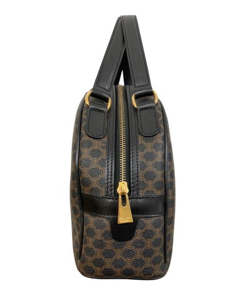 CELINE（セリーヌ）CELINE (セリーヌ) マカダム柄ハーフムーンハンドバッグ ブラックの古着・服飾アイテム