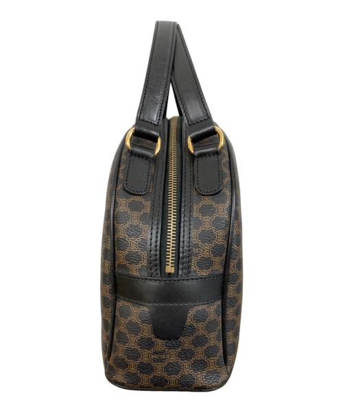 CELINE（セリーヌ）CELINE (セリーヌ) マカダム柄ハーフムーンハンドバッグ ブラックの古着・服飾アイテム