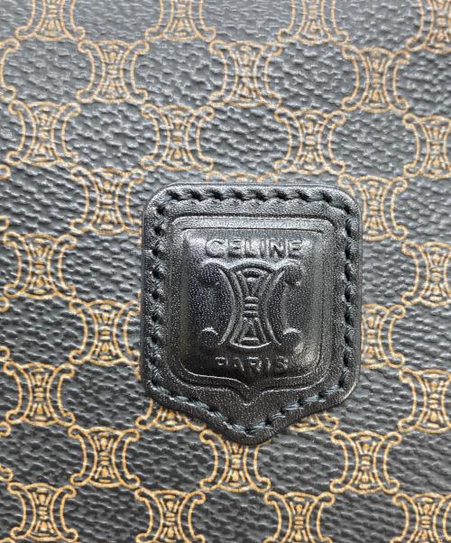 CELINE（セリーヌ）CELINE (セリーヌ) マカダム柄ハーフムーンハンドバッグ ブラックの古着・服飾アイテム