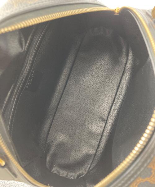 CELINE（セリーヌ）CELINE (セリーヌ) マカダム柄ハーフムーンハンドバッグ ブラックの古着・服飾アイテム