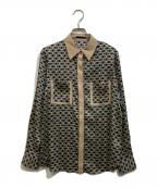 allurevilleアルアバイル）の古着「モダンチェーンプリント配色シャツ」｜ブラック