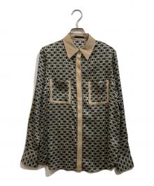 allureville（アルアバイル）の古着「モダンチェーンプリント配色シャツ」｜ブラック