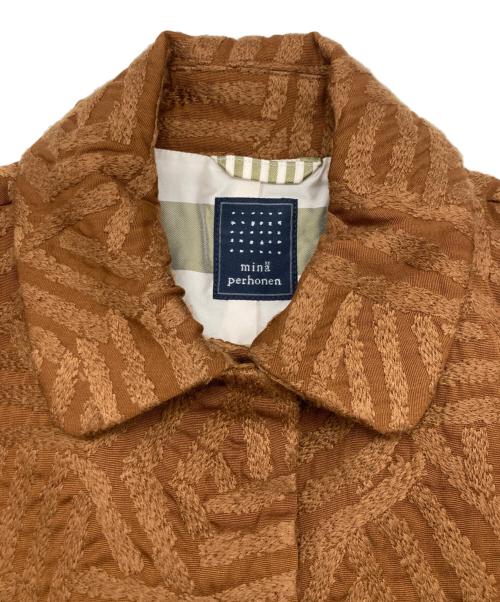 mina perhonen（ミナ ペルホネン）mina perhonen (ミナ ペルホネン) ステンカラーコート ブラウン サイズ:	SIZE 36の古着・服飾アイテム