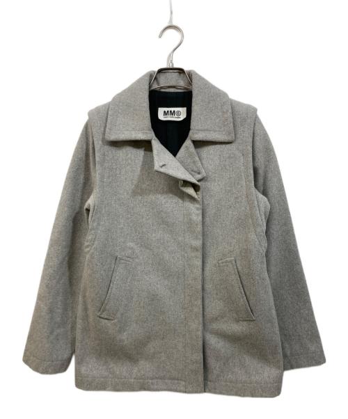 MM6 Maison Margiela（エムエムシックスメゾンマルジェラ）MM6 Maison Margiela (エムエムシックスメゾンマルジェラ) Pコート グレー サイズ:	SIZE 38の古着・服飾アイテム