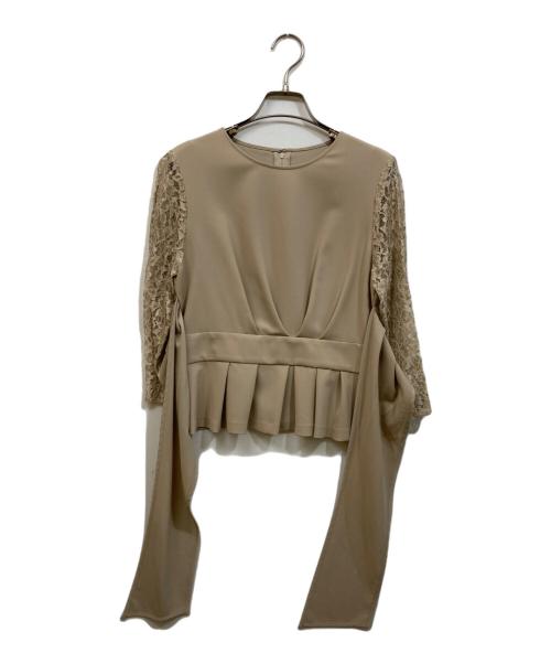 Diagram GRACE CONTINENTAL（ダイアグラム グレースコンチネンタル）Diagram GRACE CONTINENTAL (ダイアグラム グレースコンチネンタル) レース切替ノットTOP ベージュ サイズ:	SIZE 36の古着・服飾アイテム