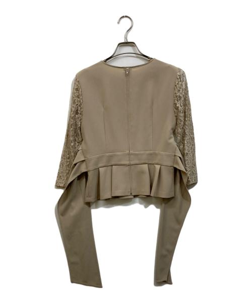 Diagram GRACE CONTINENTAL（ダイアグラム グレースコンチネンタル）Diagram GRACE CONTINENTAL (ダイアグラム グレースコンチネンタル) レース切替ノットTOP ベージュ サイズ:	SIZE 36の古着・服飾アイテム