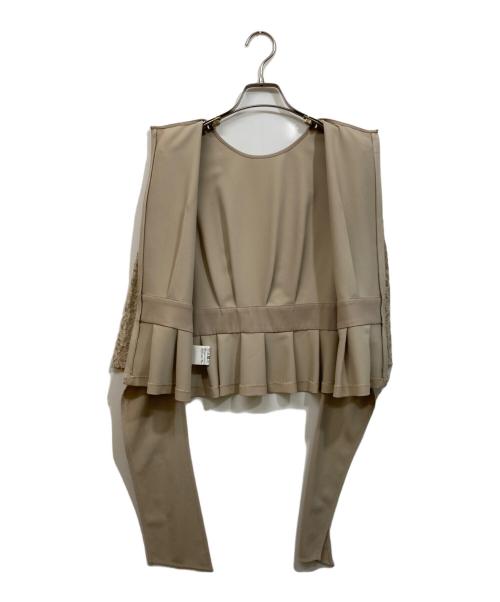 Diagram GRACE CONTINENTAL（ダイアグラム グレースコンチネンタル）Diagram GRACE CONTINENTAL (ダイアグラム グレースコンチネンタル) レース切替ノットTOP ベージュ サイズ:	SIZE 36の古着・服飾アイテム