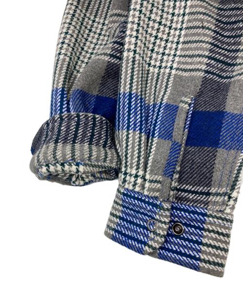 PLEASURES（プレジャーズ）PLEASURES (プレジャーズ) フランネルシャツ グレー×ブルー サイズ:サイズ表記なしの古着・服飾アイテム