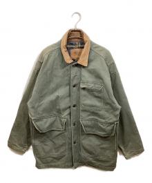 INTERNATIONAL DENIM（インターナショナルデニム）の古着「襟レザーカバーオール」｜グリーン