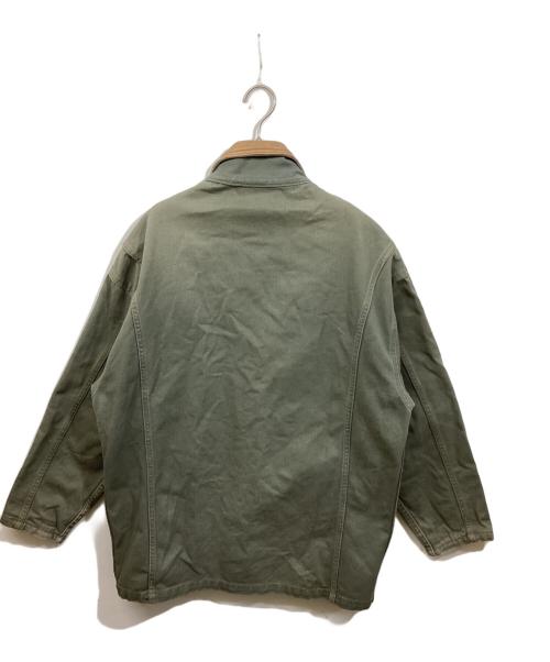 INTERNATIONAL DENIM（インターナショナルデニム）international DENIM (インターナショナルデニム) 襟レザーカバーオール グリーン サイズ:	SIZE Sの古着・服飾アイテム