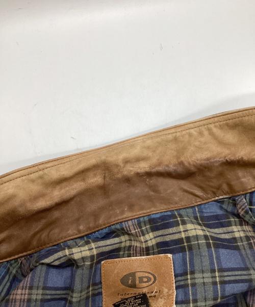 INTERNATIONAL DENIM（インターナショナルデニム）international DENIM (インターナショナルデニム) 襟レザーカバーオール グリーン サイズ:	SIZE Sの古着・服飾アイテム