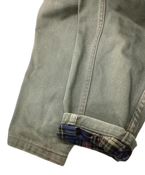 INTERNATIONAL DENIM（インターナショナルデニム）international DENIM (インターナショナルデニム) 襟レザーカバーオール グリーン サイズ:	SIZE Sの古着・服飾アイテム