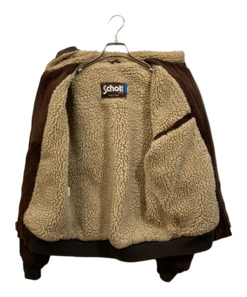 Schott（ショット）Schott (ショット) スエードレザーボアジャケット ブラウン サイズ:SIZE 38の古着・服飾アイテム