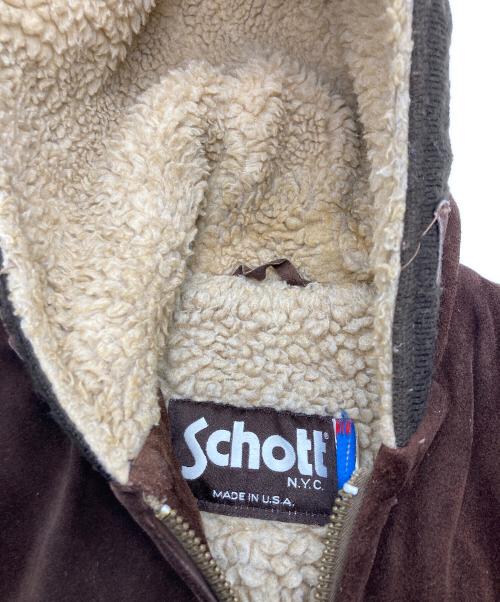 Schott（ショット）Schott (ショット) スエードレザーボアジャケット ブラウン サイズ:SIZE 38の古着・服飾アイテム