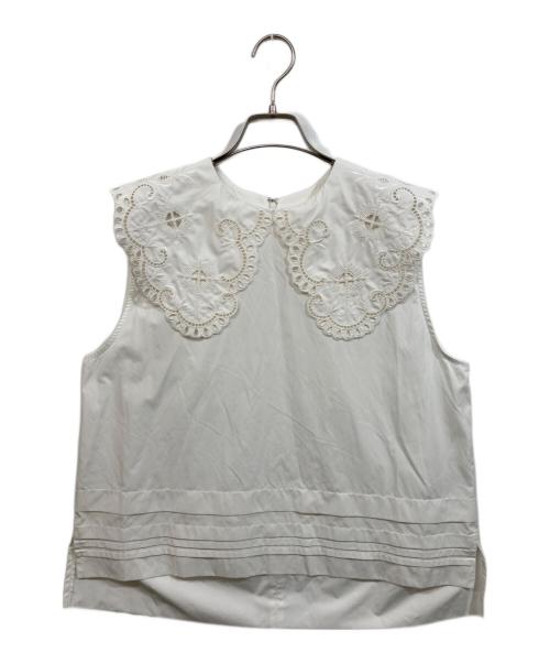 machatt（マチャット）machatt (マチャット) レースカラーノースリーブブラウス ホワイト サイズ:	SIZE Freeの古着・服飾アイテム