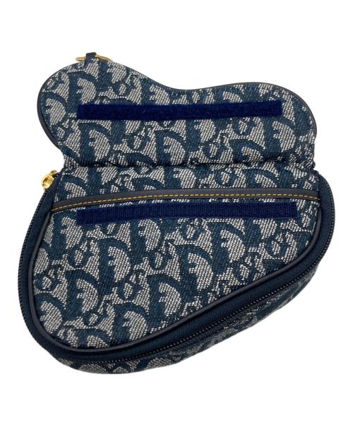Christian Dior（クリスチャン ディオール）Christian Dior (クリスチャン ディオール) トロッターサドルコスメポーチ ネイビーの古着・服飾アイテム