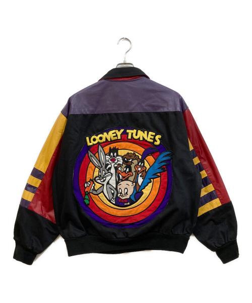 LOONEY TUNES（ルーニーチューンズ）LOONEY TUNES (ルーニーチューンズ) JEFF HAMILTON (ジェフハミルトン) 古着スタジャン ブラック サイズ:Mの古着・服飾アイテム